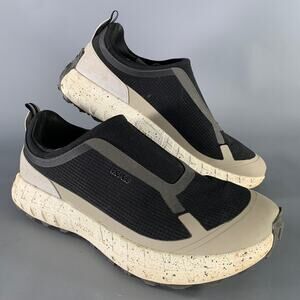 HAVEN Size 10 Black Grey Color Block Nylon Slip On Sneakers
